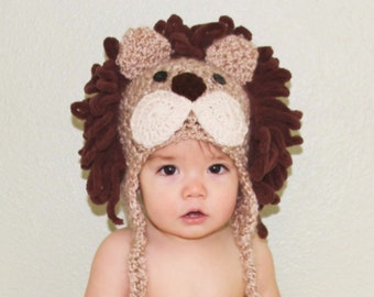 READY to SHIP Toddler Lion Hat - Baby Lion Hat - Boy Lion Costume Hat - Halloween Costume Hat - Lion Costume Hat - by JoJosBootique