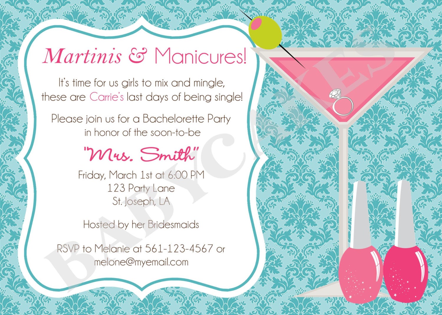 Martinis and Manicures Bridal Shower
