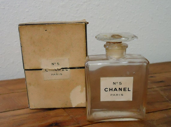 Chanel No 5 Old Vintage Perfume Bottle in Box by ArtsLapis on Etsy