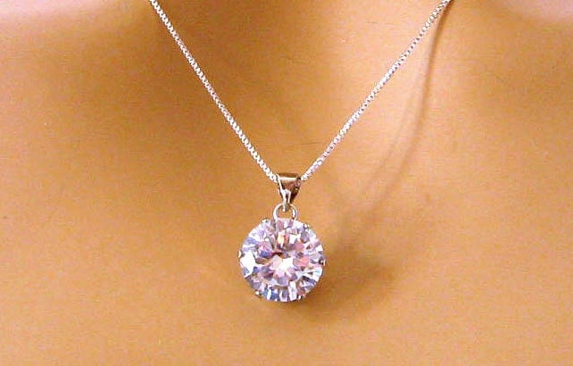 Cubic Zirconia Necklace 12 Mm CZ Pendant Large Cubic cubic-zirconia-necklace-12-mm-cz-pendant-large-cubic