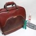 Vintage Bowling Ball Bag / Vintage Brunswick Bowling Bag / Faux Reptile, two tone brown Vinyl Bowling Ball Bag