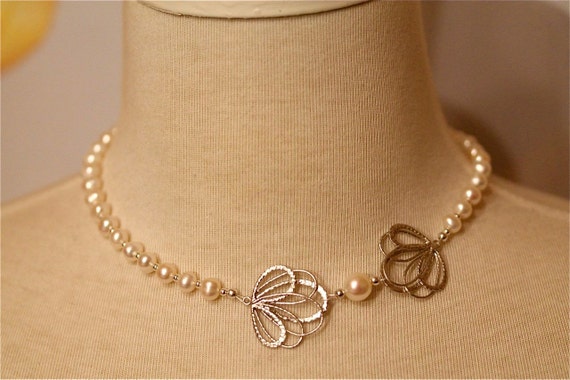 Double Loop & Pearl Necklace by Twinkle Jewellery - Bridal Jewellery, Wedding Jewellery