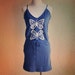 Butterfly screenprinted drawstring dress in blue