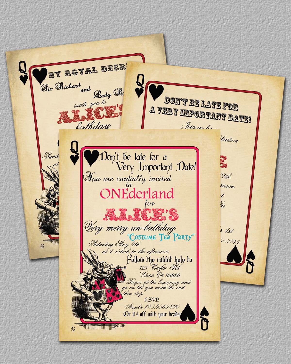 Alice In Wonderland Birthday Invitations 2