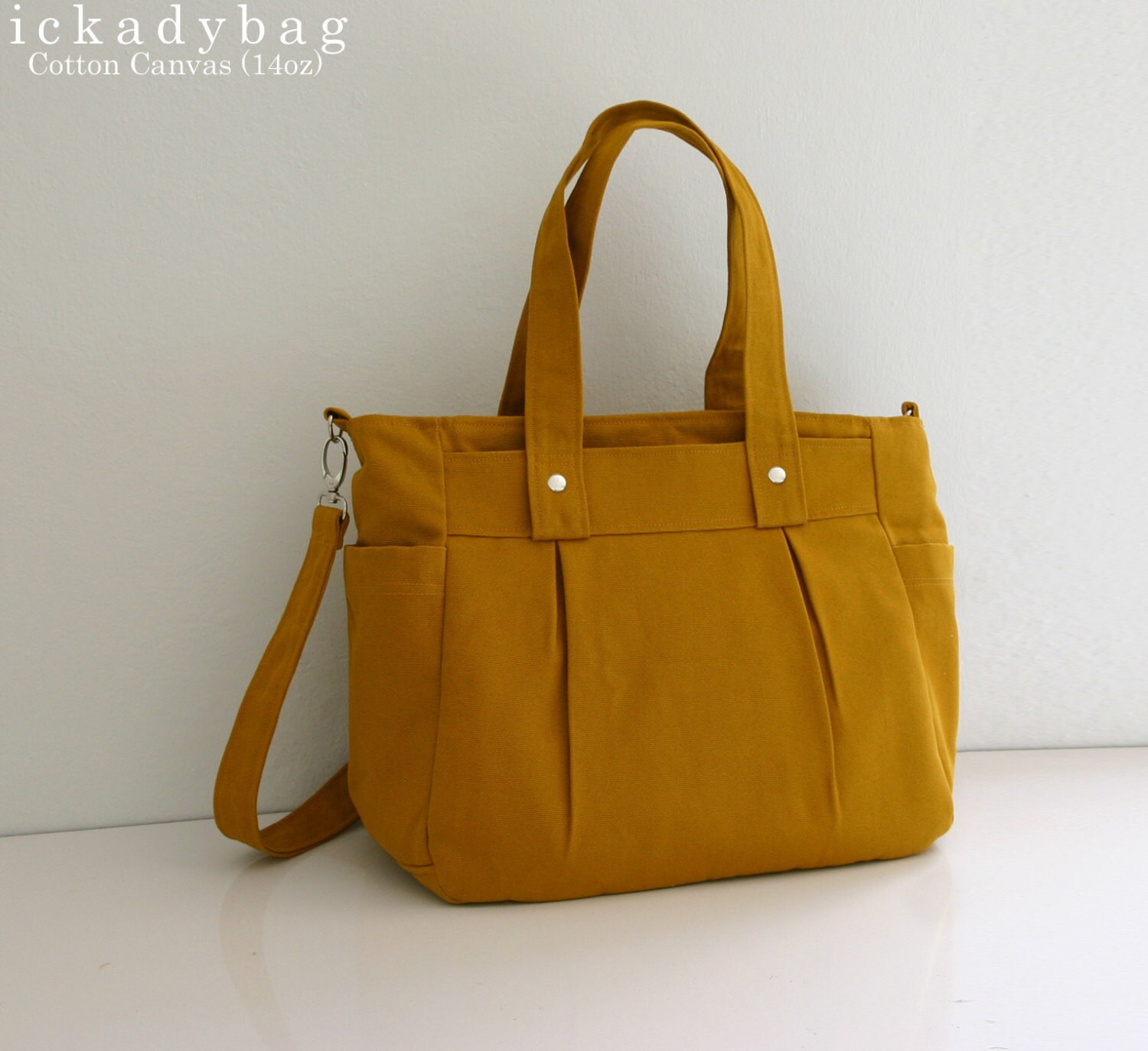 Stock clearance SALE Mustard canvas bag 3 compartments