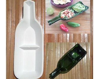 Dual condiment wine bottle slumping mold