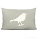 Modern outdoor pillow cover - Garden decor - Summer decorations - Bird applique in Off white and grey accent pillow - 12x18 lumbar pillow
