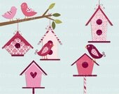 Valentine clip art, bird clip art, bird house clip art images, royalty free clip art- Instant Download Il_170x135