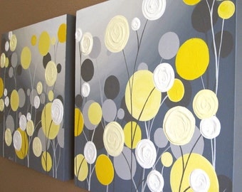 Yellow Flower Wall Art wall art yellow grey flowers and birds textured acrylic Yellow Flower Wall Art wall art yellow grey flowers and birds textured acrylic