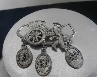 1930s Asian Good Luck Pin Brooch