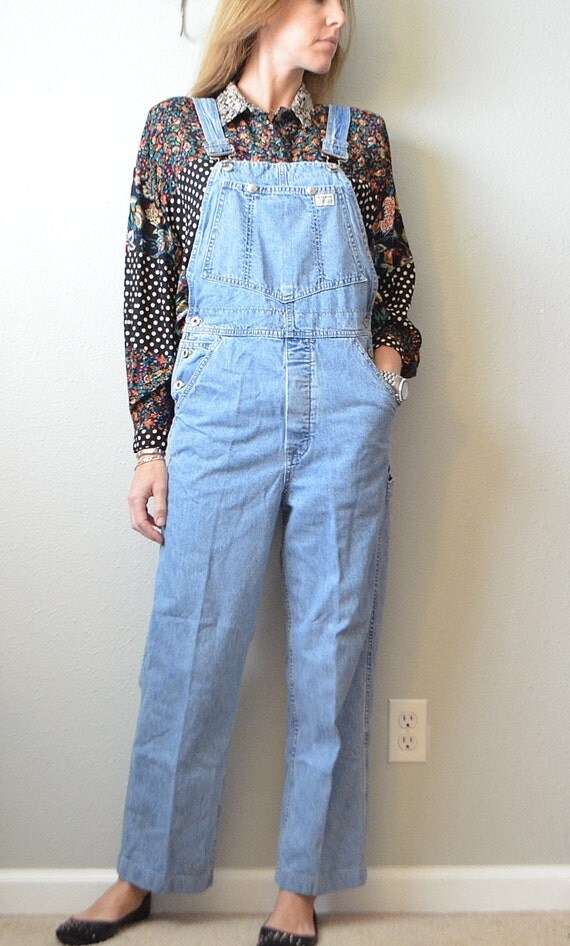 Vintage 90s Guess Denim Blue Jean Carpenter Overalls / womens