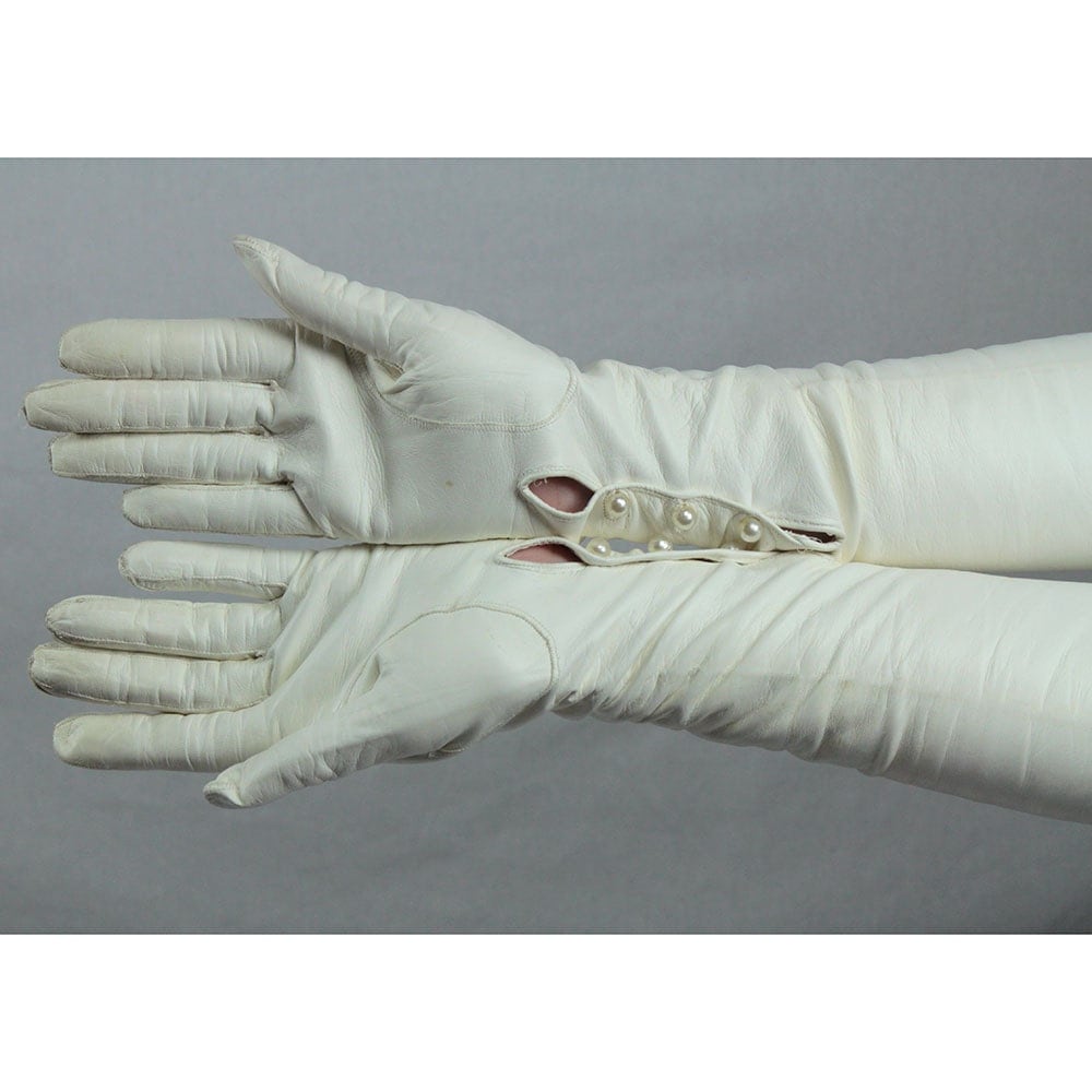 feather opera gloves