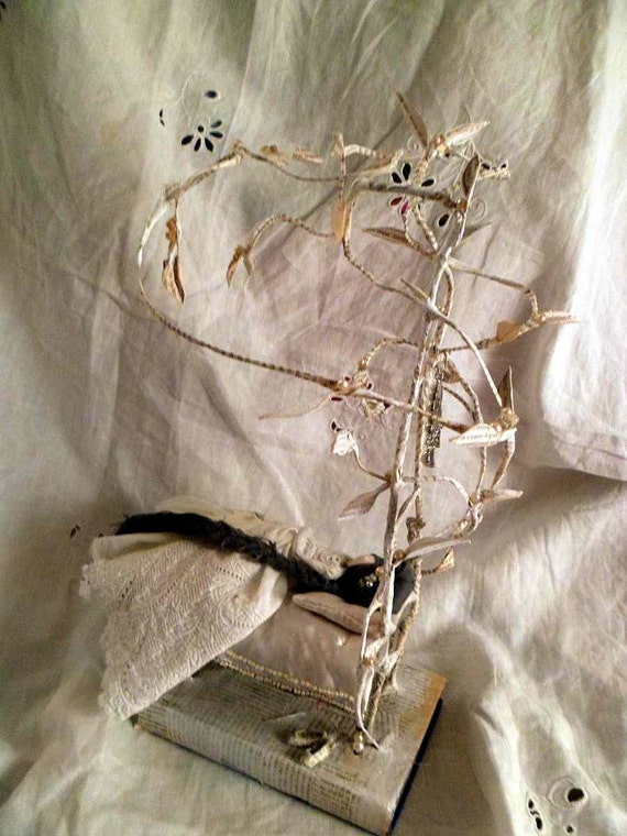 Wire and papier mache Sculpture Sleeping Beauty.