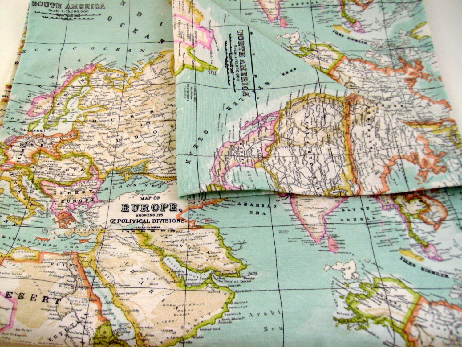 Map Of The World Fabric ... Map Of The World Fabric Re Re ...