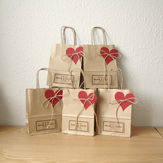 Wedding favour bags SMALL gift bags brown paper gift wrap