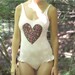 Pink/White Polka Dots heart ONE PIECE swimsuit