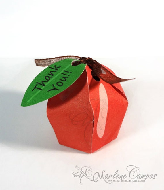 Apple Favor Box, candy box, printable favor box, Gift, Favor, treat holder, Birthday Party, Paper toy, Party Supply - Instant Download Il_570xn
