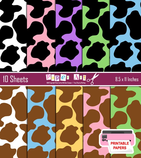 INSTANT DOWNLOAD - Printable - Cow Animal Print Background, Cow Skin Digital Paper, cowhide, animal print, Scrapbooking, Printable Paper Il_570xn