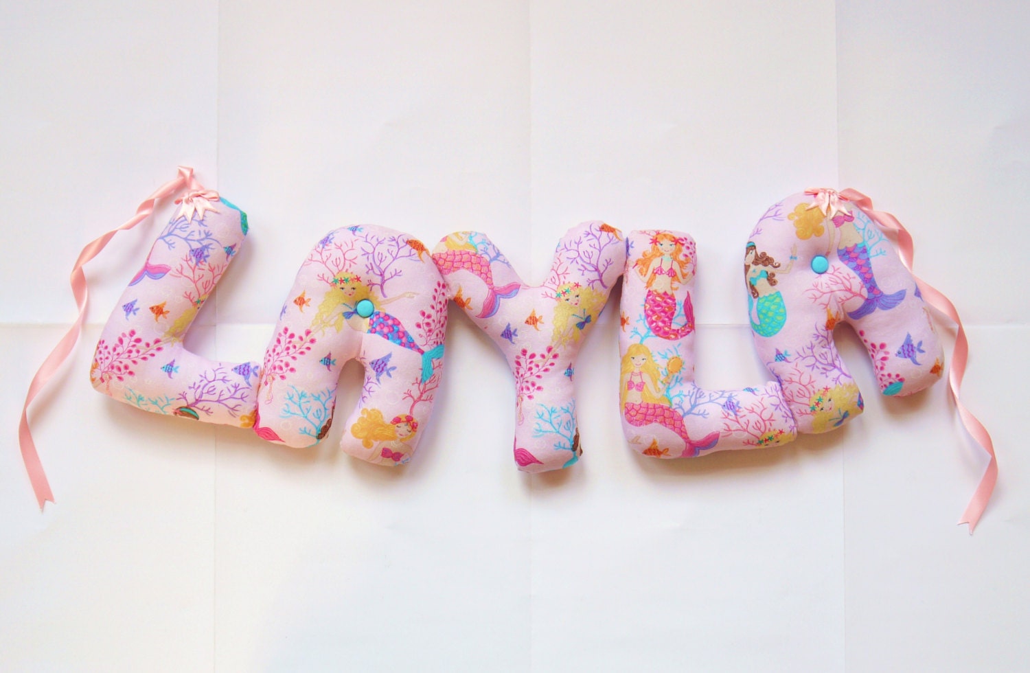 LAYLA Personalized Baby name wall hanging kids mermaid