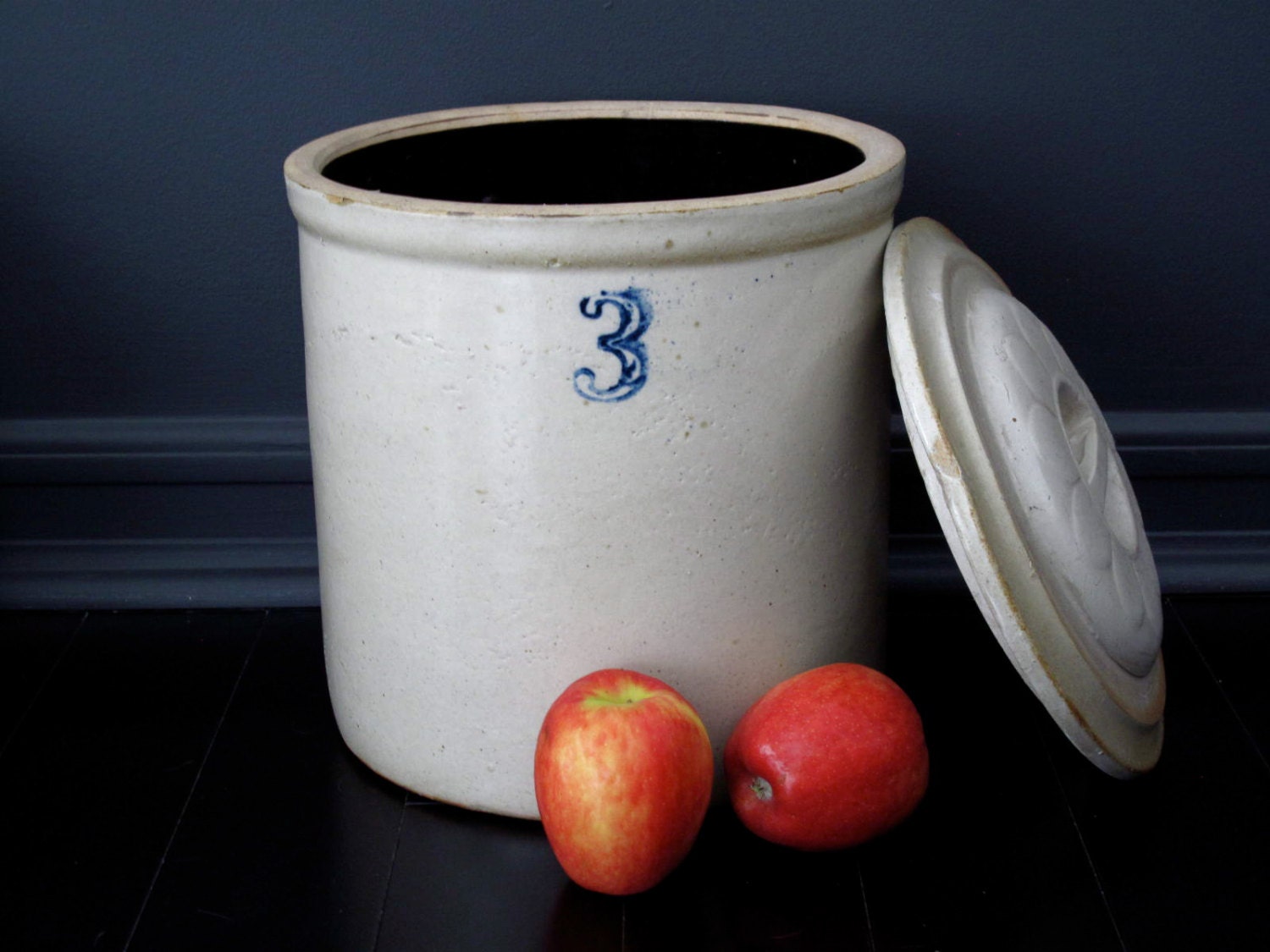 Antique Ceramic Crock Stoneware 3 Quart by SnapshotVintage