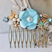 Tiffany Blue TRUE Vintage Assemblage Hair Comb,Bridal Hair Comb,Shabby Chic,Vintage,Wedding Hair Comb,OOAK