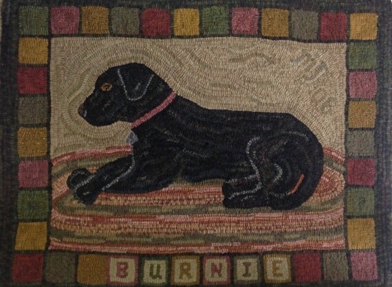 Rug Hooking PATTERN Burnie the Labrador 24 x 32 by DesignsInWool | Etsy