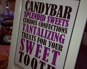 Printable Wedding Candy Bar Sign, Printable Candy Bar Sign for your Wedding or any Special Event, Candy Bar Sign, Candy Buffet Sign
