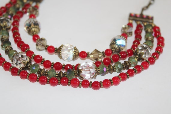 Layered necklace, layered beaded necklace, multi layered necklace, long layered necklace, chuncky layered necklace