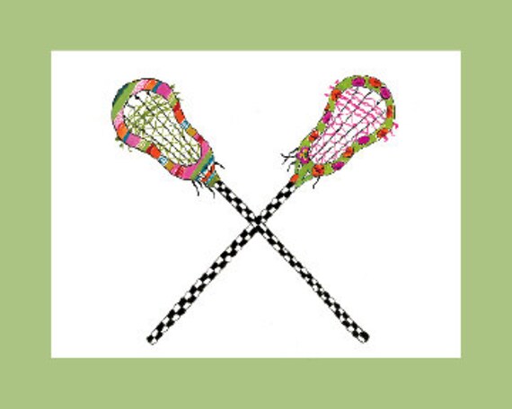 Items similar to girls lacrosse print with mat on Etsy