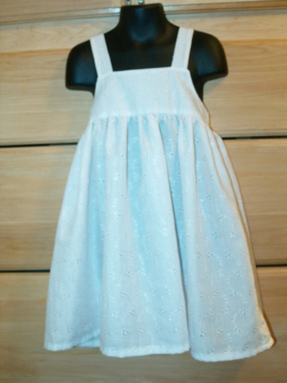 White Eyelet Girls Dress
