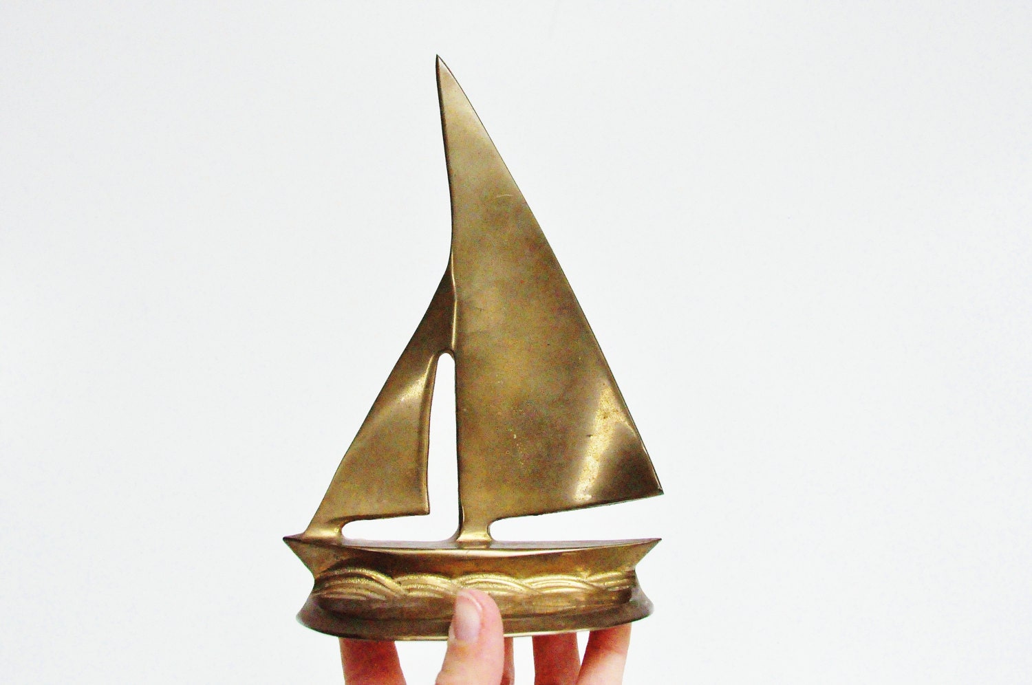 brass sailboat bookends