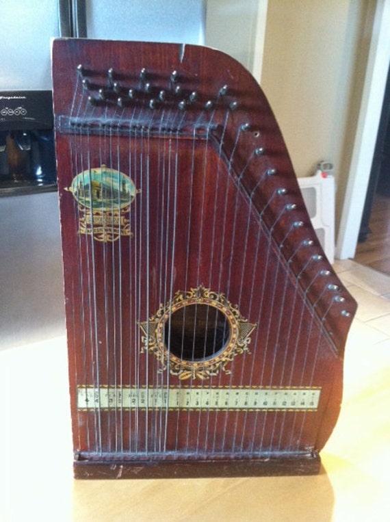1894 Antique Oscar Schmidt Menzenhauer GuitarZither Harp