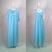 Vintage 1960s Light Blue Nylon Peignoir Set - SLUMBER SUZY - Nightgown & Robe