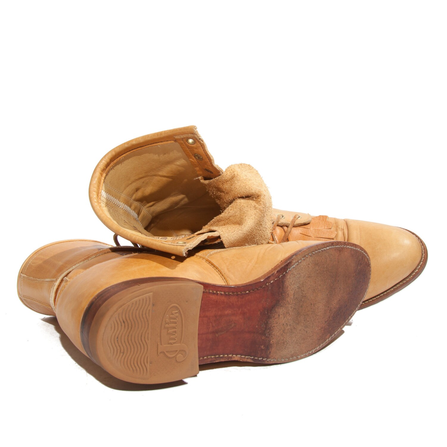 justin lace up ropers mens