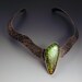 Ammolite Smokey Bronze Patina- Metal Art Collar Necklace