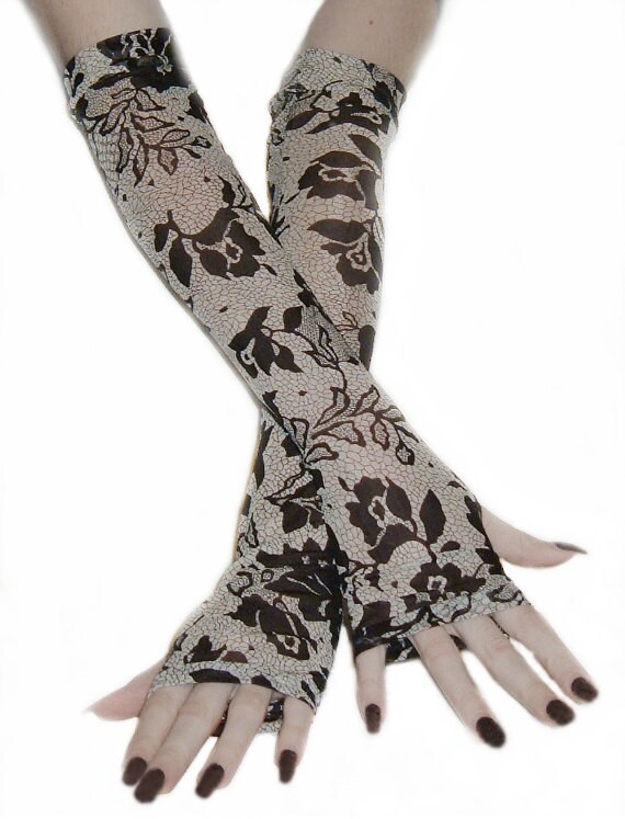 Gothic Arm Warmers Arm Warmer Fingerless gloves long by Mellode
