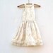 SALE upcycled jessica mcclintock junior bridesmaid party eco lace golden sparkle satin rose ecru prairie girl wedding couture dress