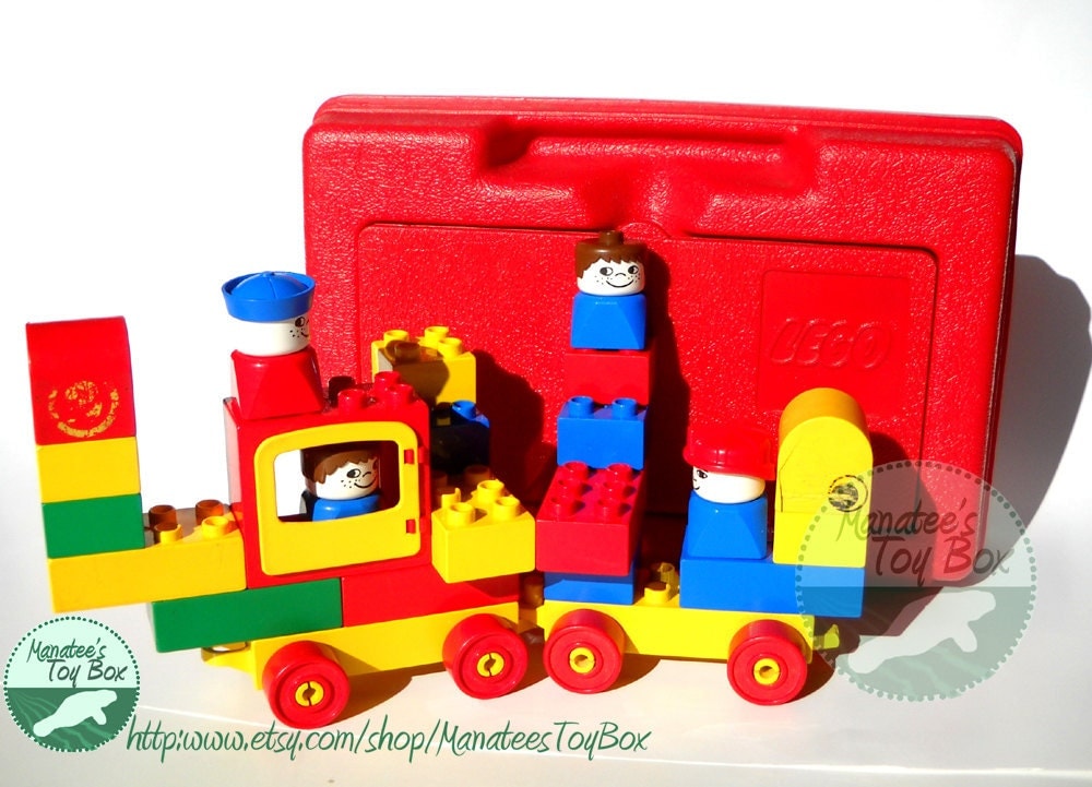Vintage Duplo Blocks Set with Red LEGO Case