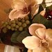RESERVED FOR HEATHER Magnolia Hydrangea Grapes and Dried Grass Traditional Wall Pocket Sconce Floral Arrangement Home Decor