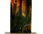 Abstract Art Fused Glass Panel Outer Space For Your Home or Office Artist Signed