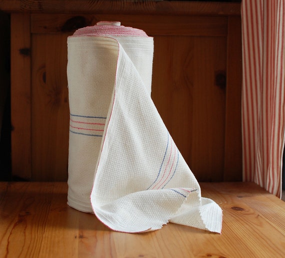Vintage linen towel yardage approx. 25 yards by willworkfordecor