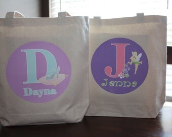 Set of 2 - Large Personalized Tote Bags