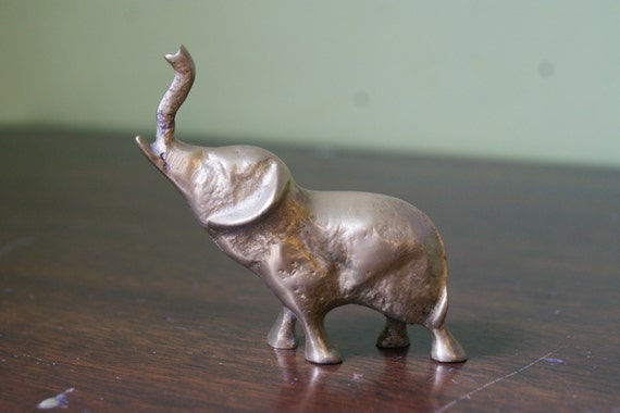 Brass Elephant trunk up for good luck by FIGHOUSEVINTAGE on Etsy