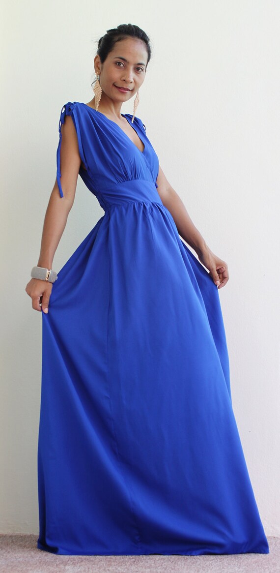 Summer Maxi Dress Royal Blue Cocktail Dress : Classy by Nuichan