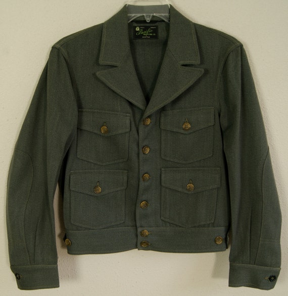 Items similar to 1950s -M- Gabardine - Work Jacket - 1940s - 50s - Gab ...