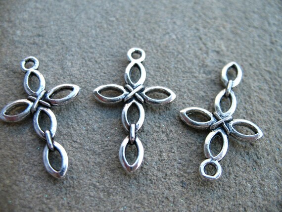 Charms Open Silver charms cross 28mm etsy Cross  Cross 16