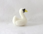 miniature swan - needle felted wool Waldorf style mute swan - made to order