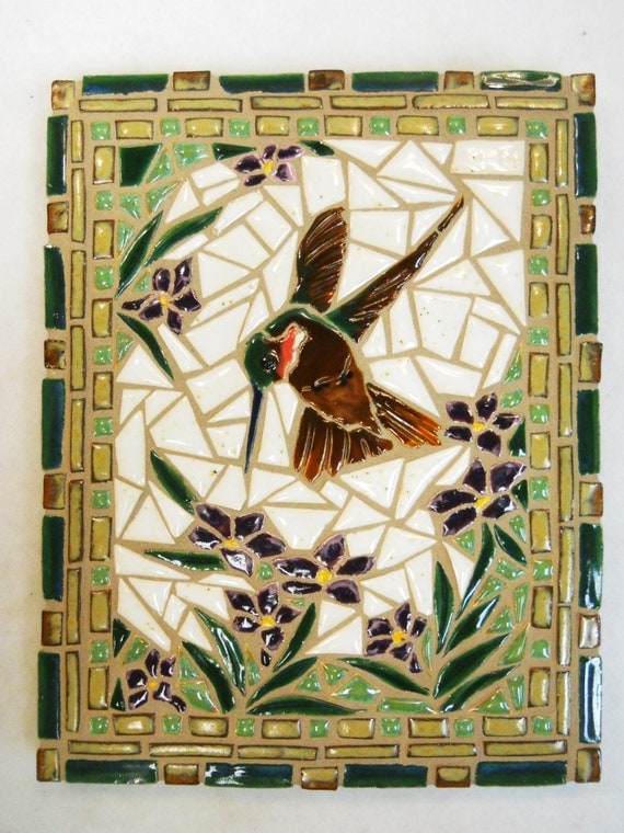 Mosaic Wall Art Handmade Ceramic Tile by HouseofWhisperingFir