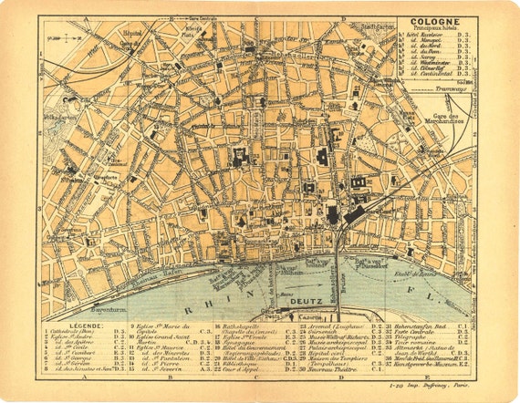 City plan Cologne Koln Germany