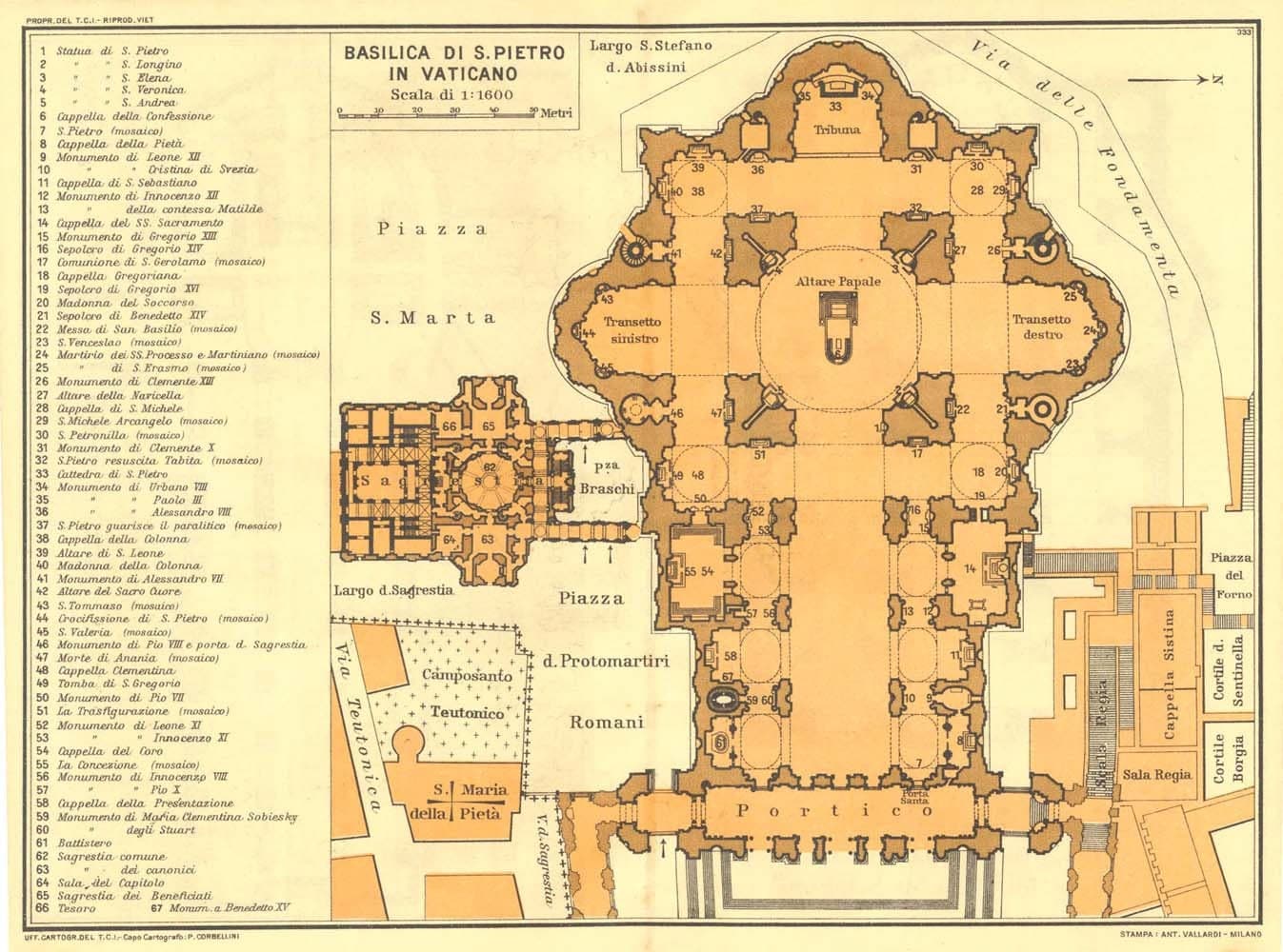 Saint Peter Basilica Architectural Floor Plan Vatican City